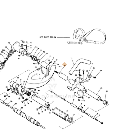 ECHO part 61001107130 — IPL diagram snippet (6x zoom, amber highlight)
