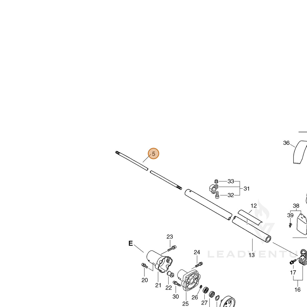 ECHO part 61001147530 — IPL diagram snippet (6x zoom, amber highlight)
