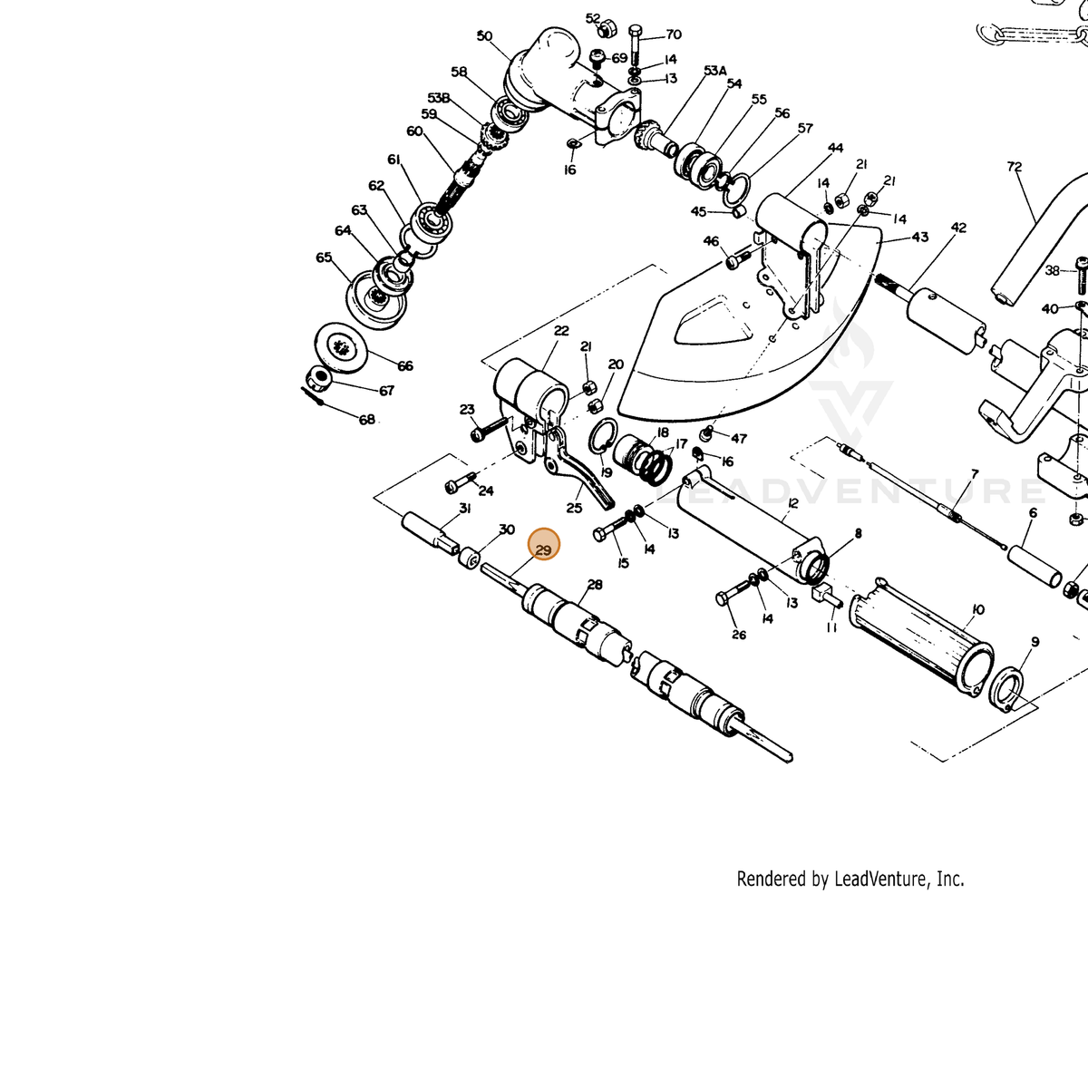 ECHO part 61001307130 — IPL diagram snippet (6x zoom, amber highlight)