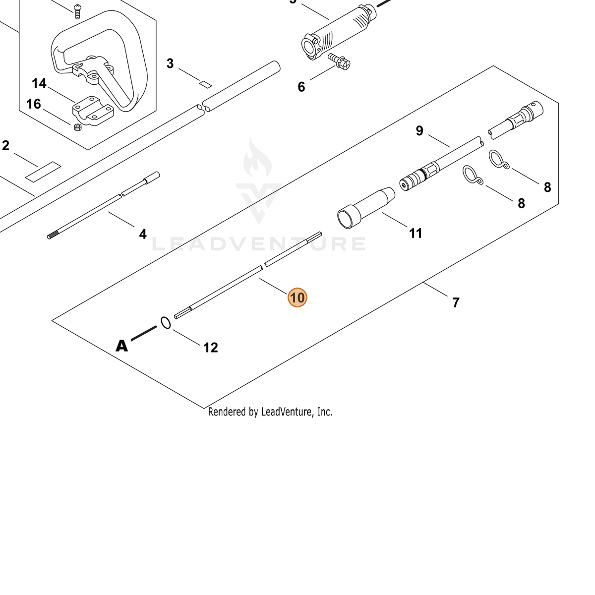 ECHO part 61001327630 — IPL diagram snippet (6x zoom, amber highlight)
