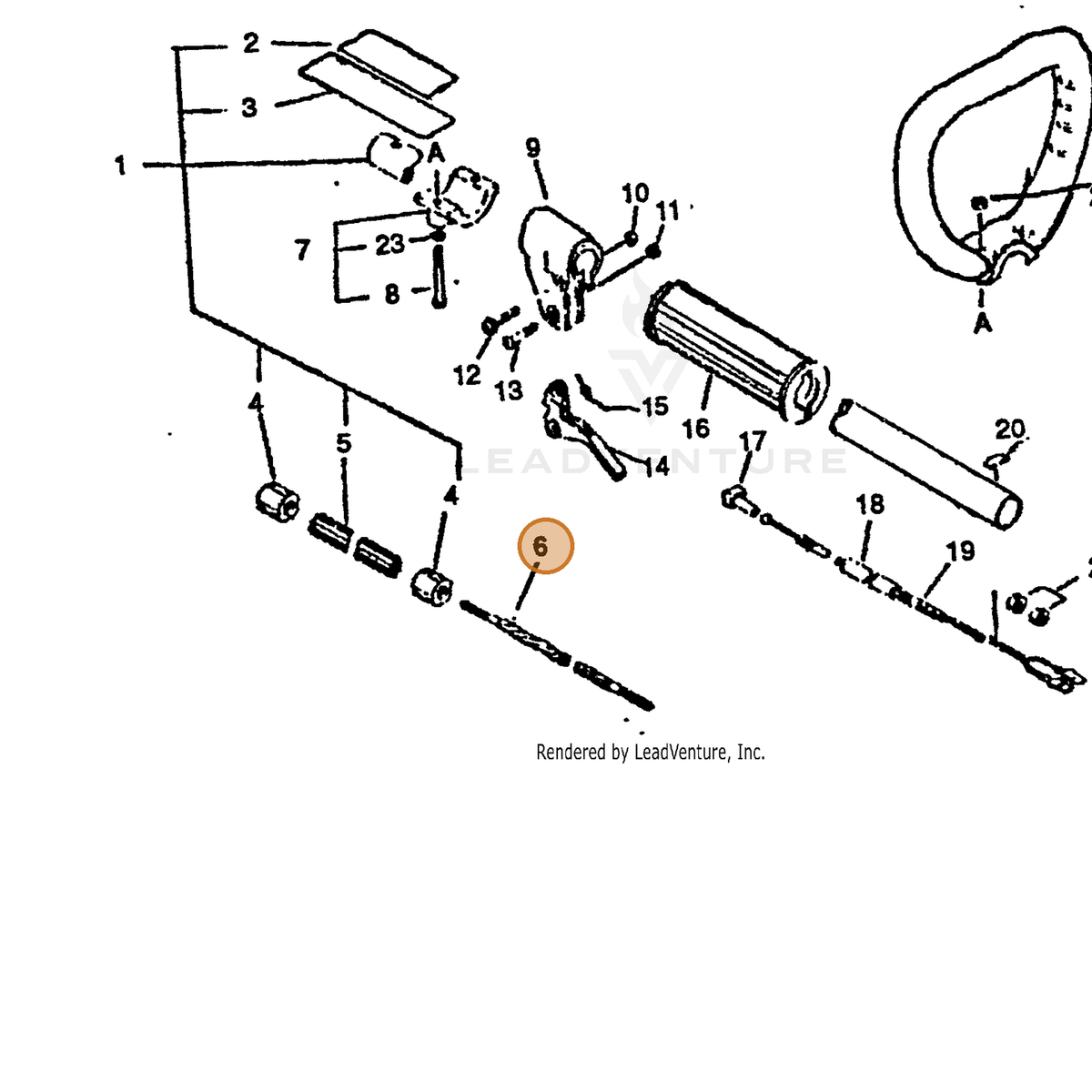 ECHO part 61001351030 — IPL diagram snippet (6x zoom, amber highlight)