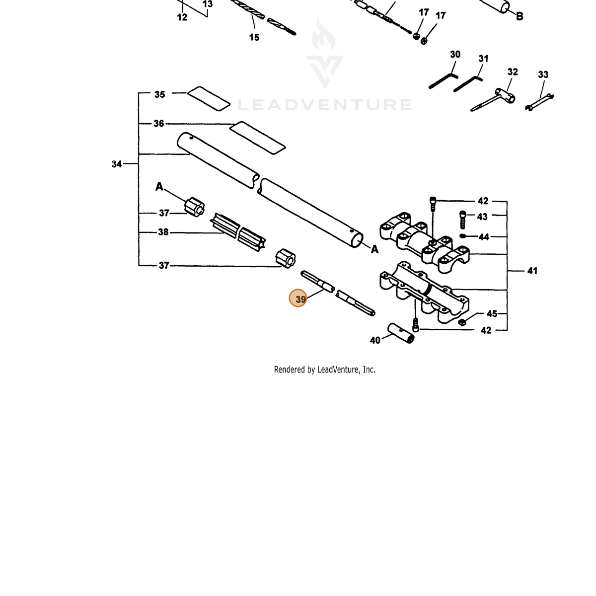 ECHO part 61001352130 — IPL diagram snippet (6x zoom, amber highlight)
