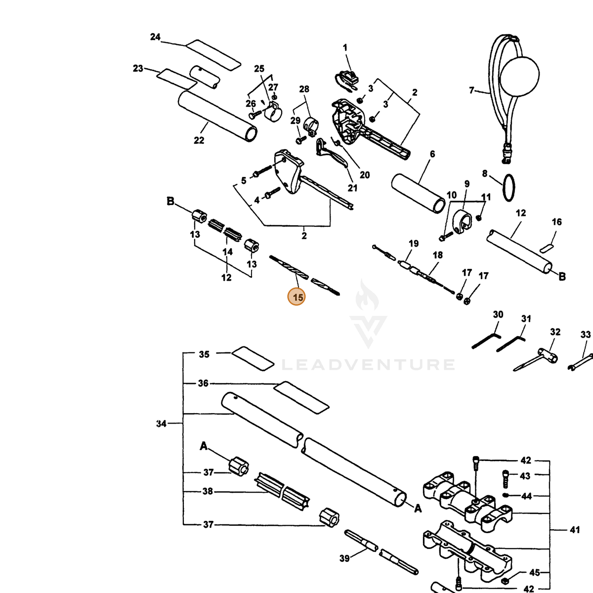 ECHO part 61001354330 — IPL diagram snippet (6x zoom, amber highlight)