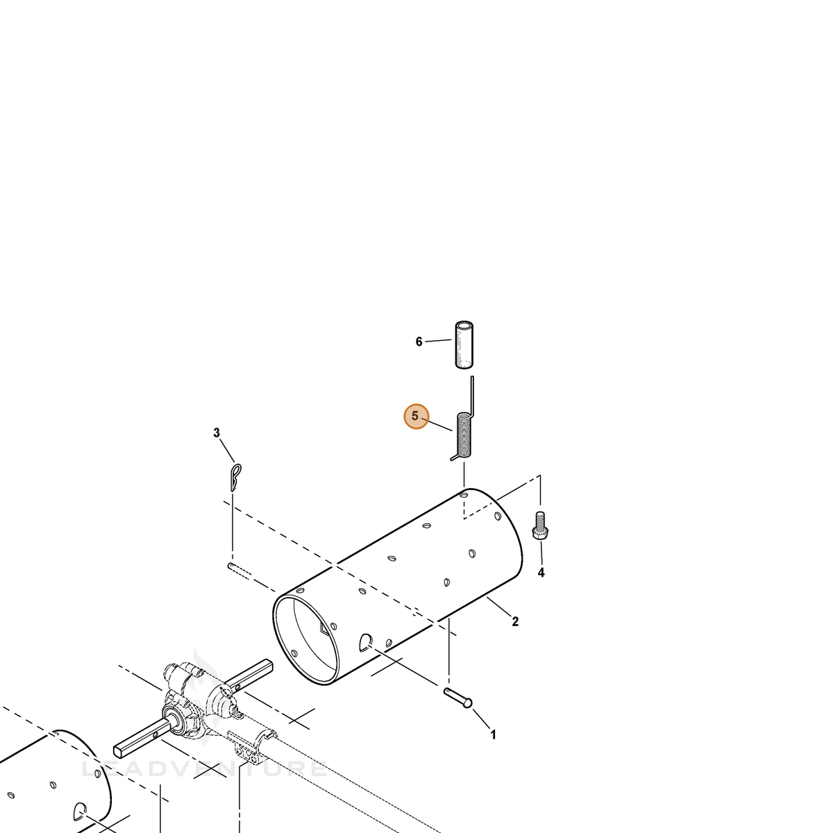 ECHO part 61004725560 — IPL diagram snippet (6x zoom, amber highlight)