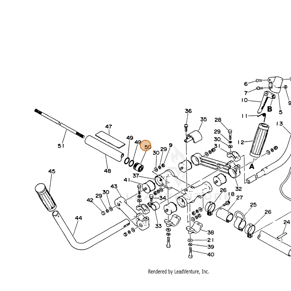 ECHO part 61010504230 — IPL diagram snippet (6x zoom, amber highlight)