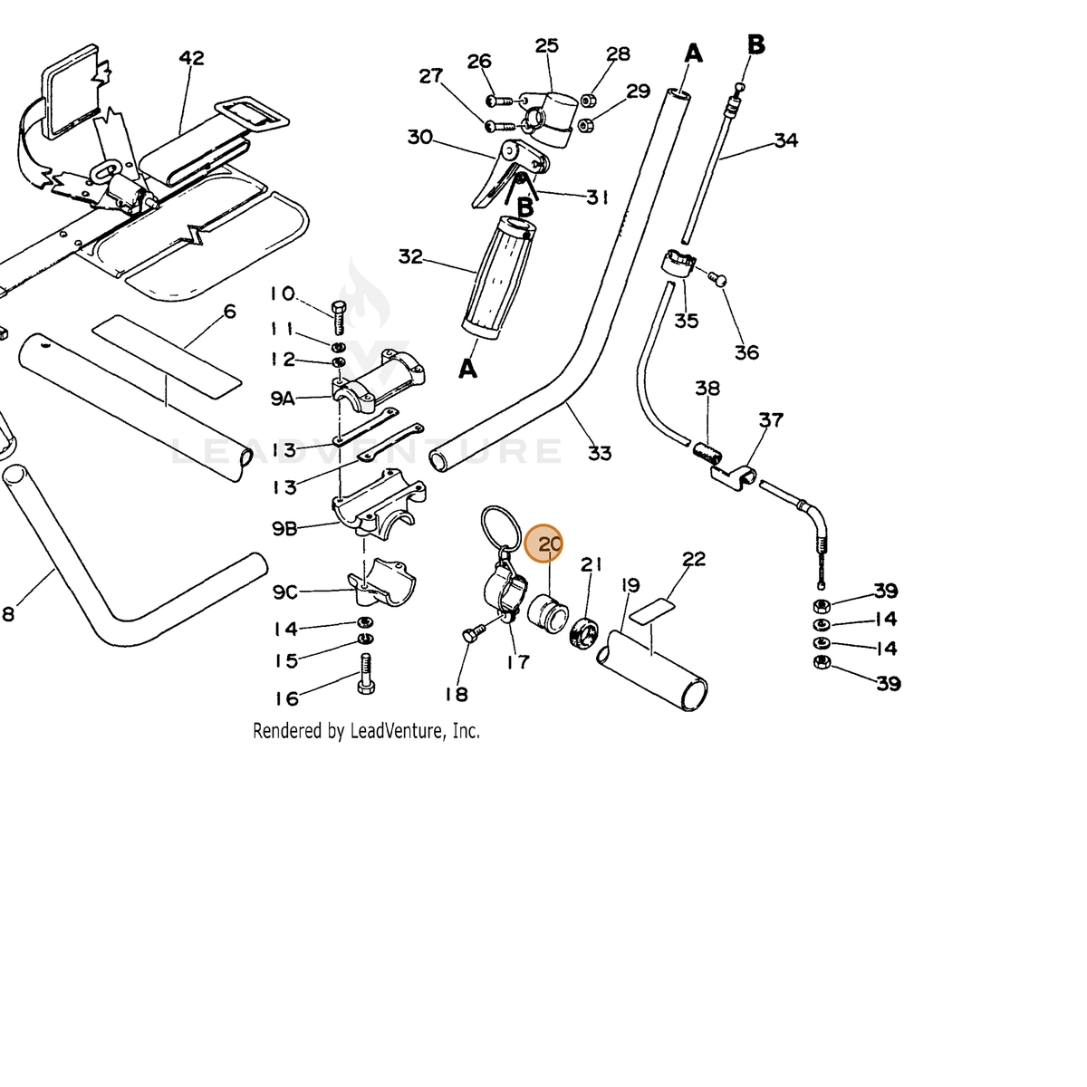 ECHO part 61010504930 — IPL diagram snippet (6x zoom, amber highlight)