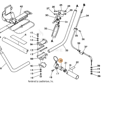 ECHO part 61010504930 — IPL diagram snippet (6x zoom, amber highlight)