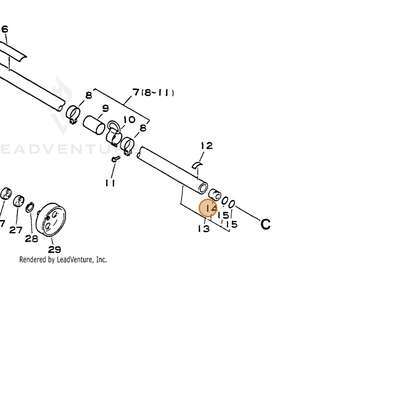 ECHO part 61010543130 — IPL diagram snippet (6x zoom, amber highlight)