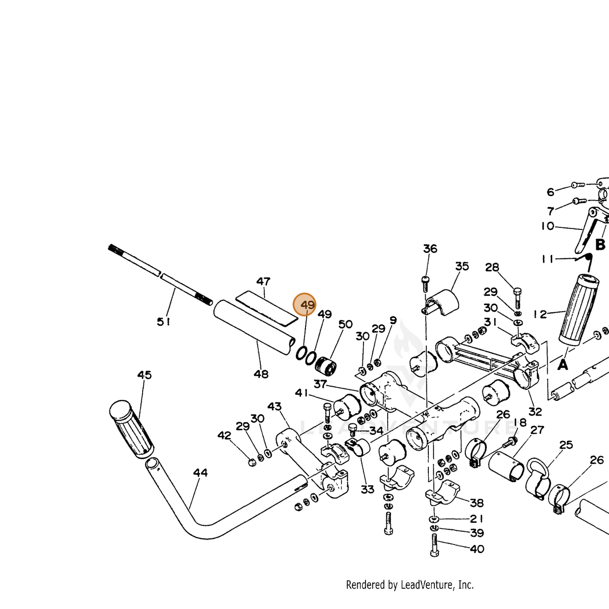 ECHO part 61011204230 — IPL diagram snippet (6x zoom, amber highlight)