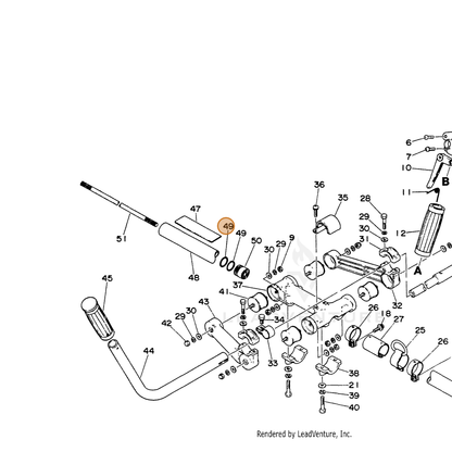 ECHO part 61011204230 — IPL diagram snippet (6x zoom, amber highlight)