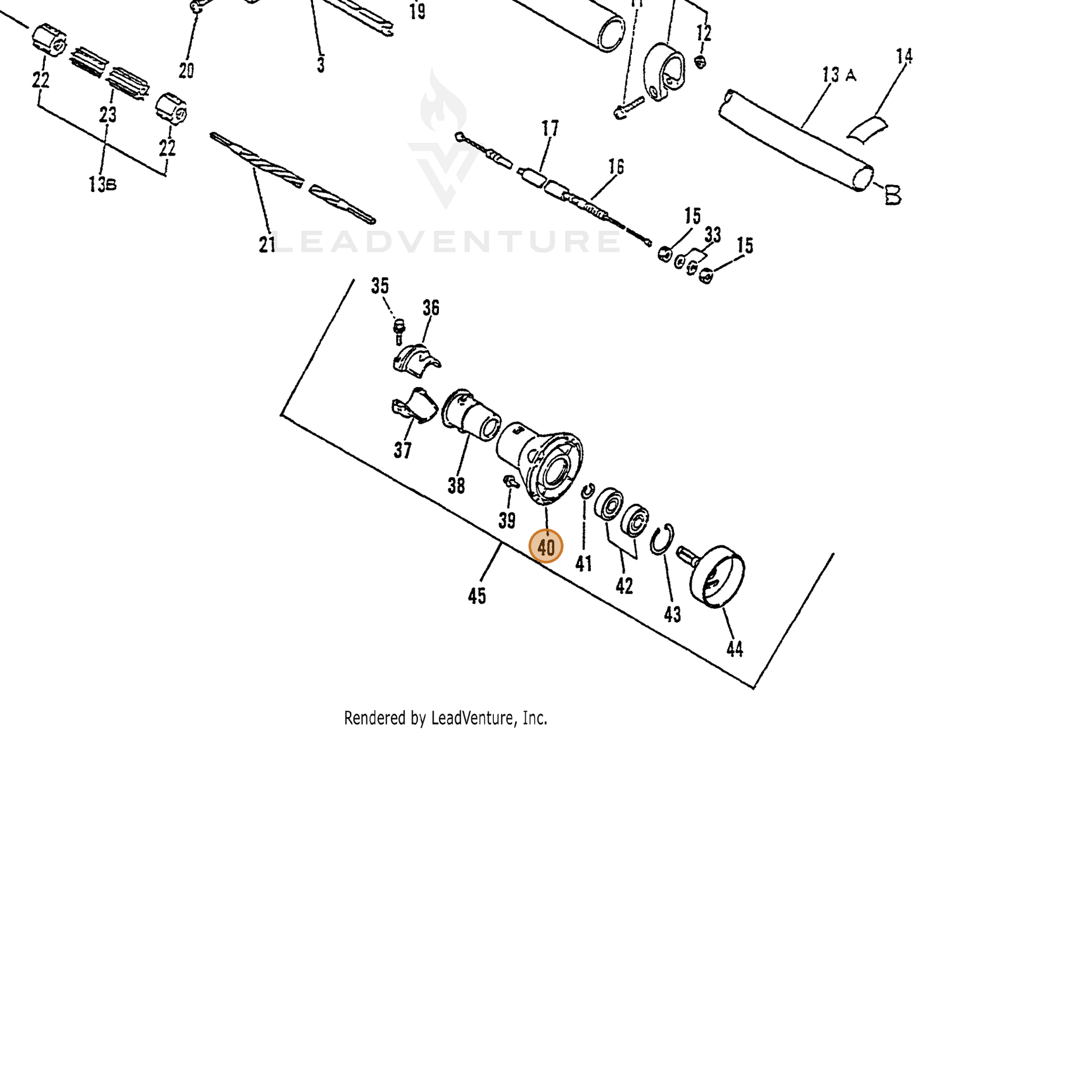 ECHO part 61020541030 — IPL diagram snippet (6x zoom, amber highlight)