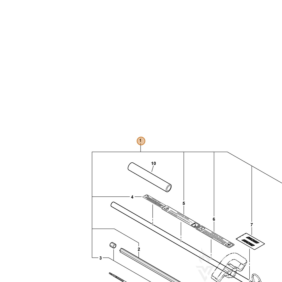 ECHO part 61020612360 — IPL diagram snippet (6x zoom, amber highlight)