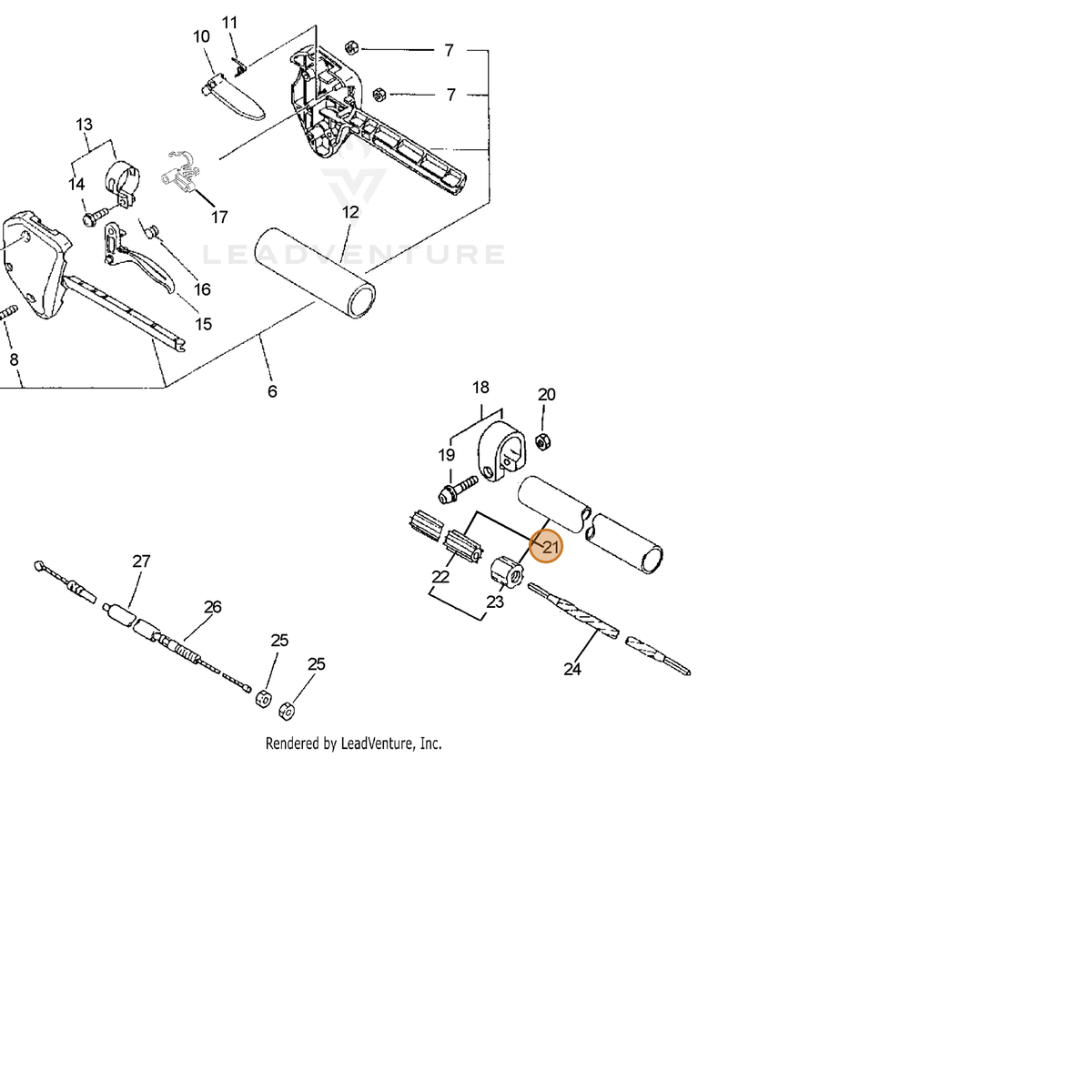 ECHO part 61020626260 — IPL diagram snippet (6x zoom, amber highlight)