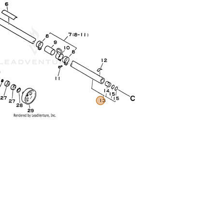 ECHO part 61020643131 — IPL diagram snippet (6x zoom, amber highlight)
