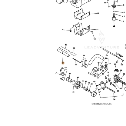 ECHO part 61020645430 — IPL diagram snippet (6x zoom, amber highlight)