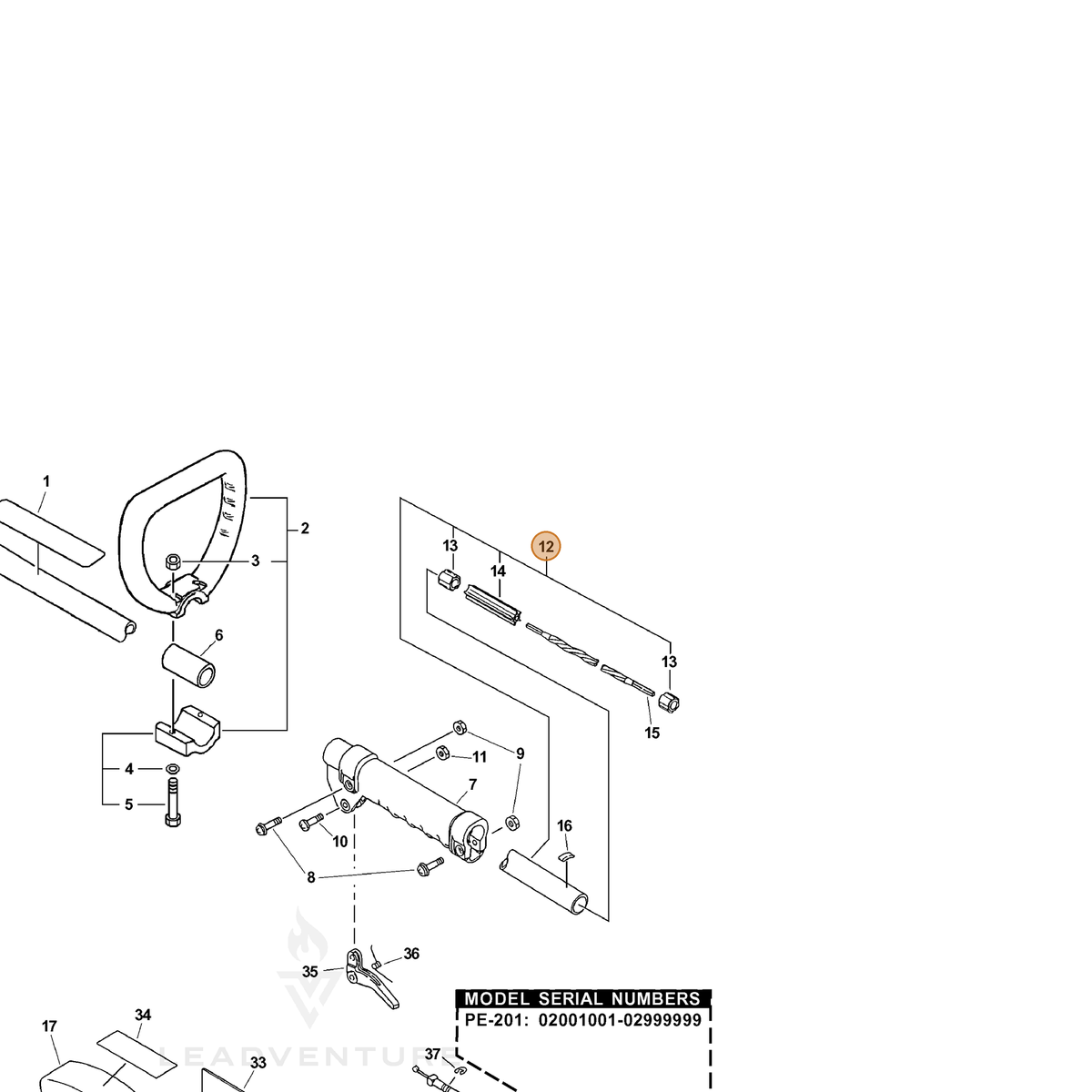 ECHO part 61020647730 — IPL diagram snippet (6x zoom, amber highlight)