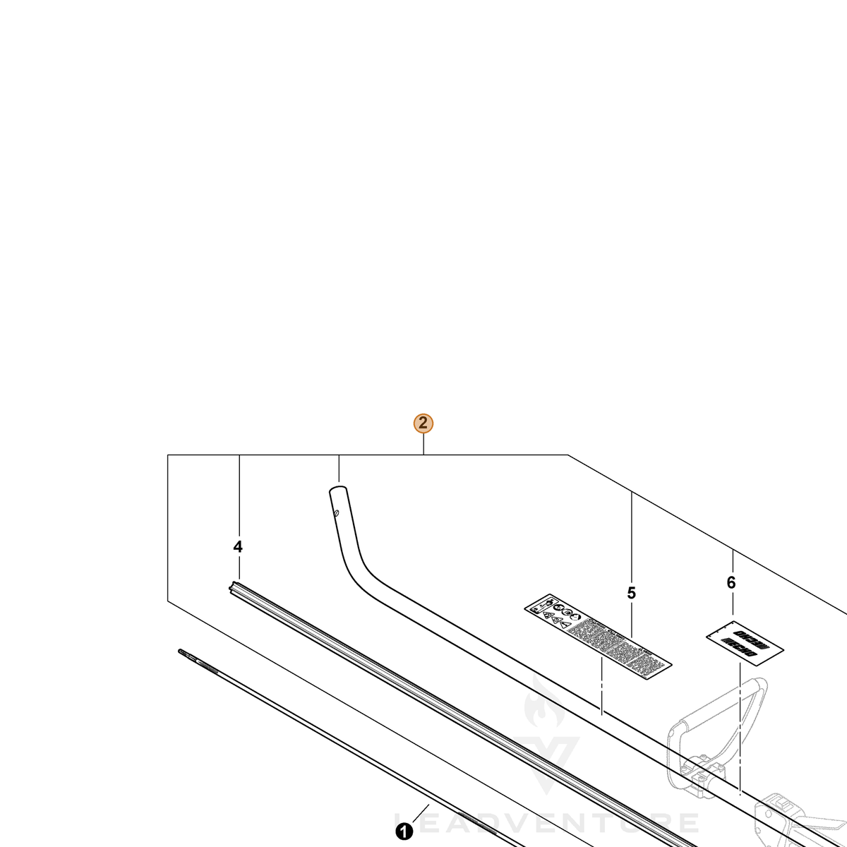 ECHO part 61020652630 — IPL diagram snippet (6x zoom, amber highlight)