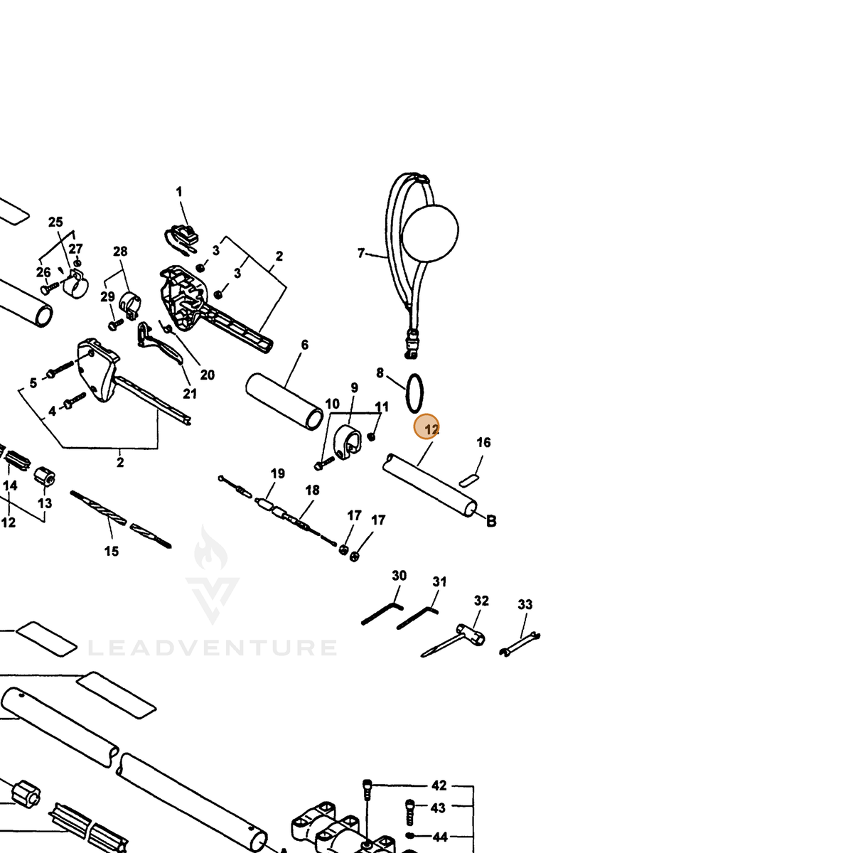 ECHO part 61020654330 — IPL diagram snippet (6x zoom, amber highlight)