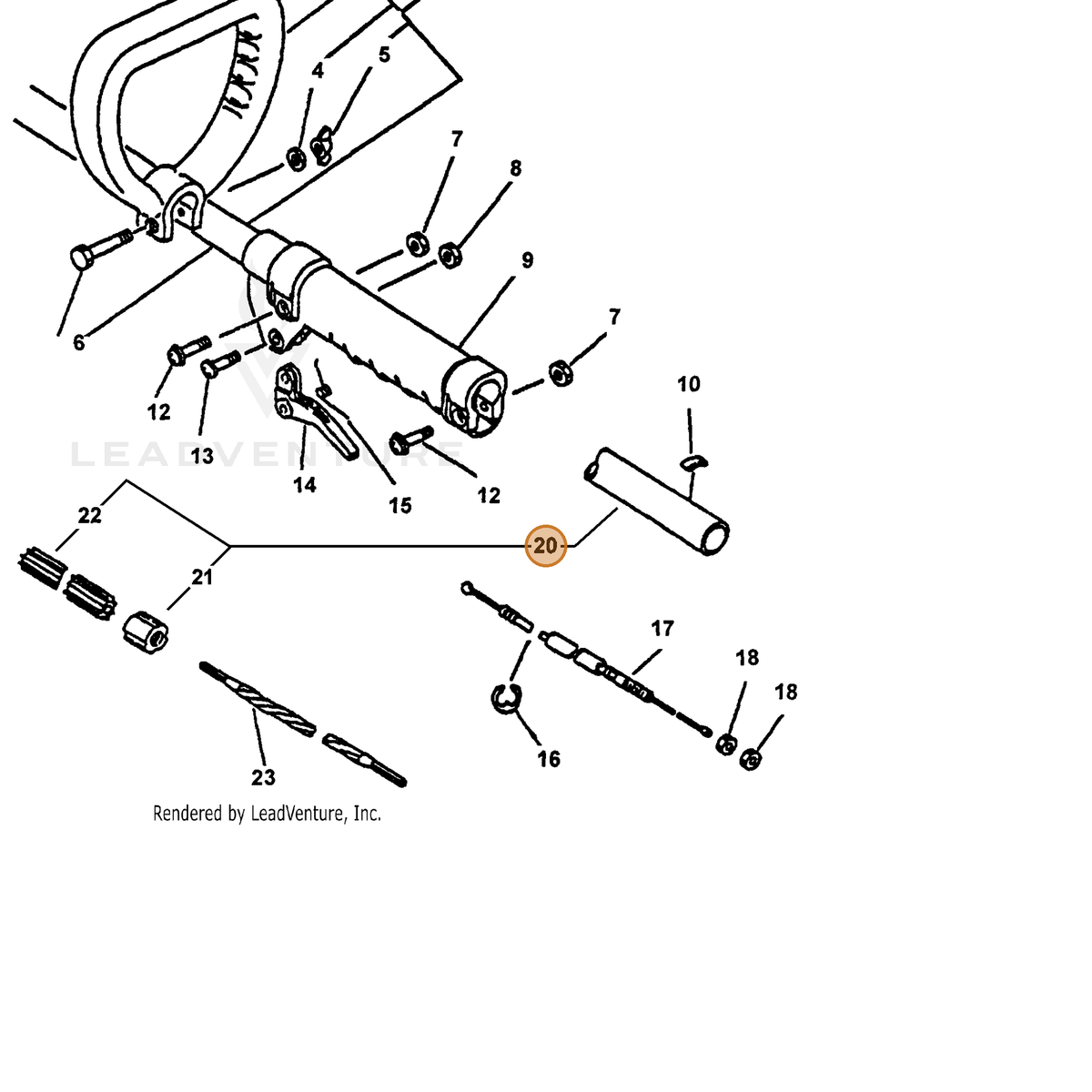 ECHO part 61020655330 — IPL diagram snippet (6x zoom, amber highlight)