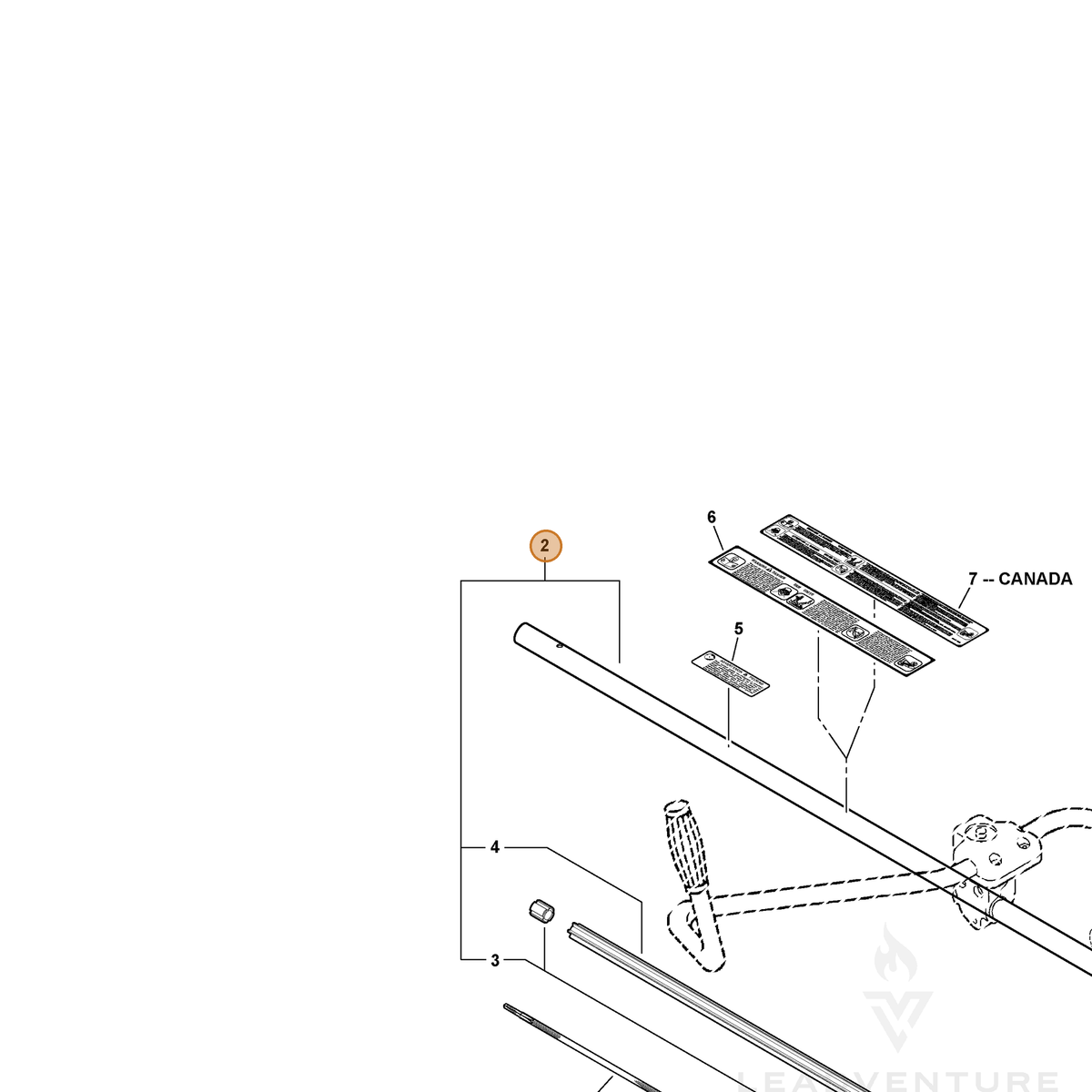 ECHO part 61020655730 — IPL diagram snippet (6x zoom, amber highlight)