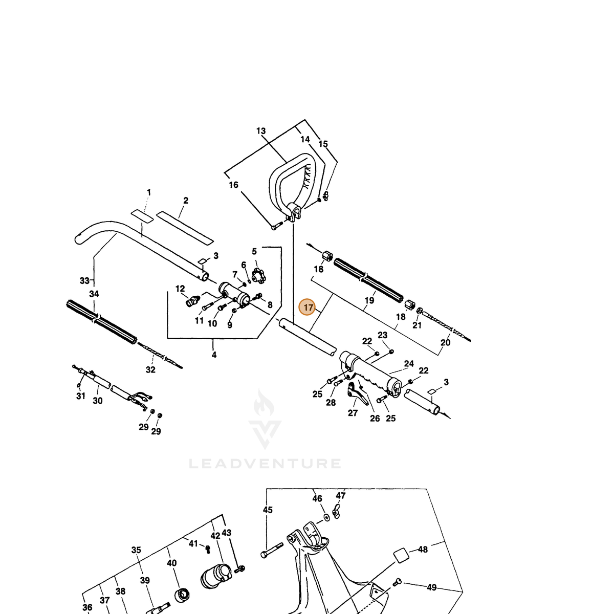 ECHO part 61020656630 — IPL diagram snippet (6x zoom, amber highlight)