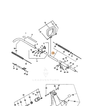 ECHO part 61020656630 — IPL diagram snippet (6x zoom, amber highlight)