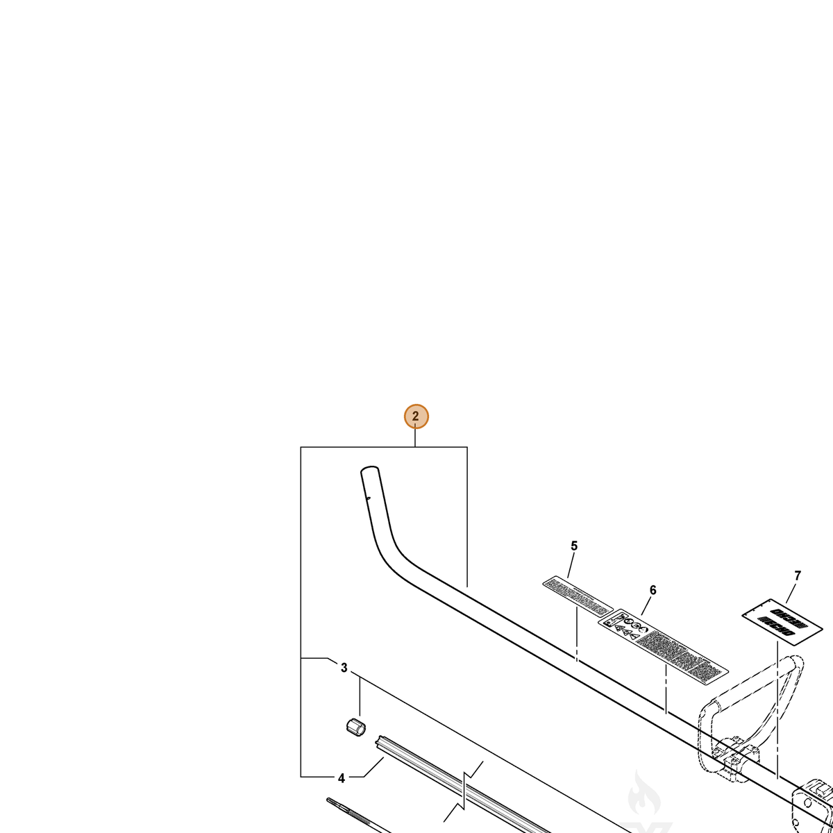 ECHO part 61020658830 — IPL diagram snippet (6x zoom, amber highlight)