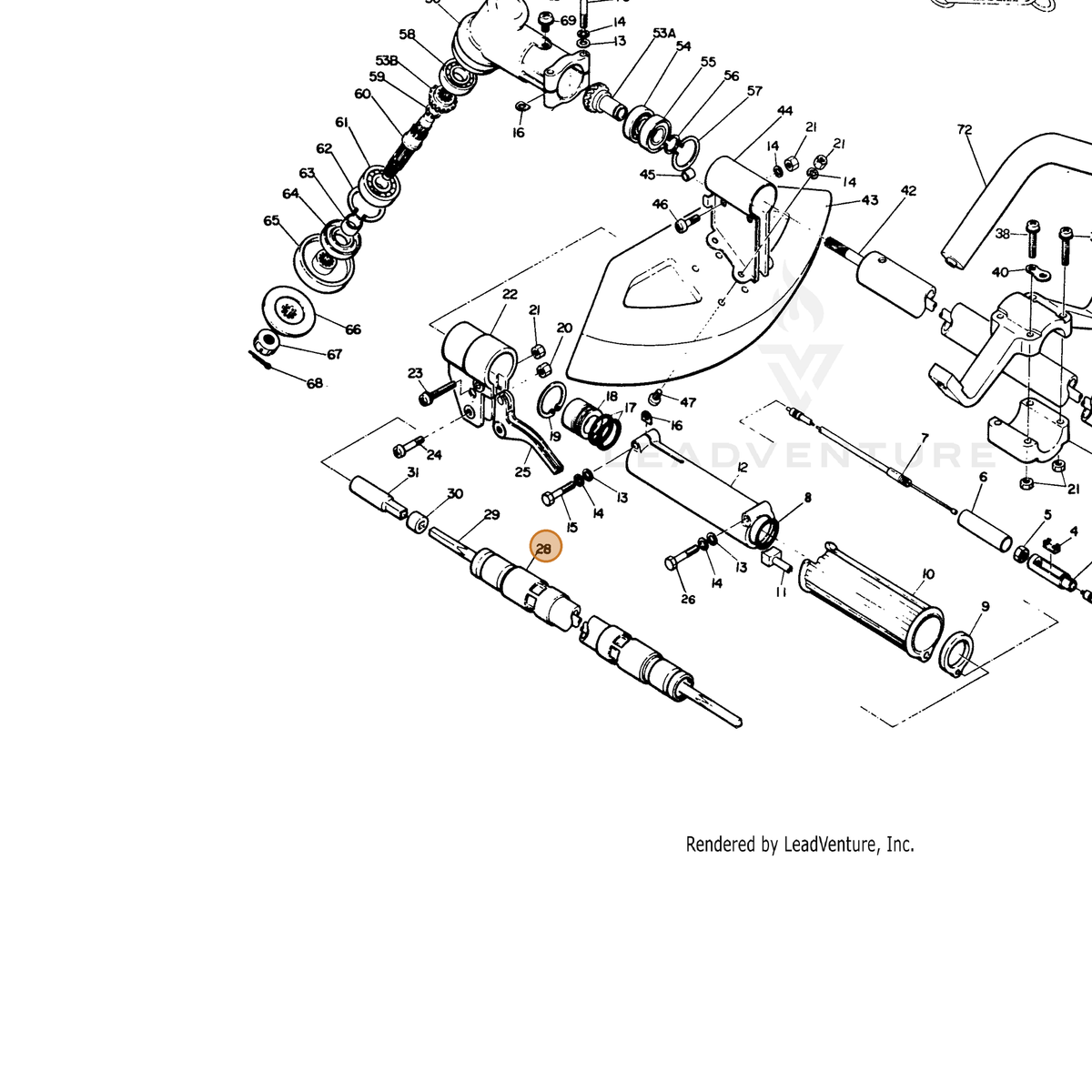 ECHO part 61020907131 — IPL diagram snippet (6x zoom, amber highlight)