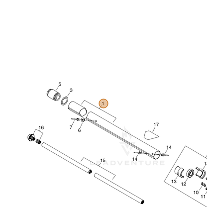ECHO part 61021022461 — IPL diagram snippet (6x zoom, amber highlight)