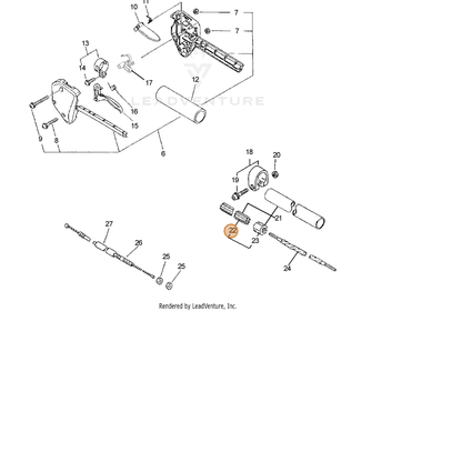 ECHO part 61021721560 — IPL diagram snippet (6x zoom, amber highlight)