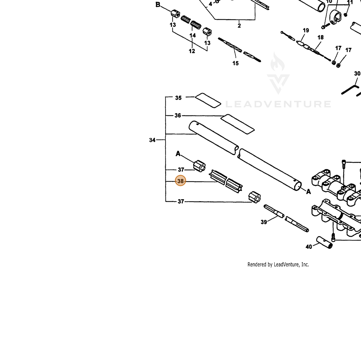 ECHO part 61021752130 — IPL diagram snippet (6x zoom, amber highlight)