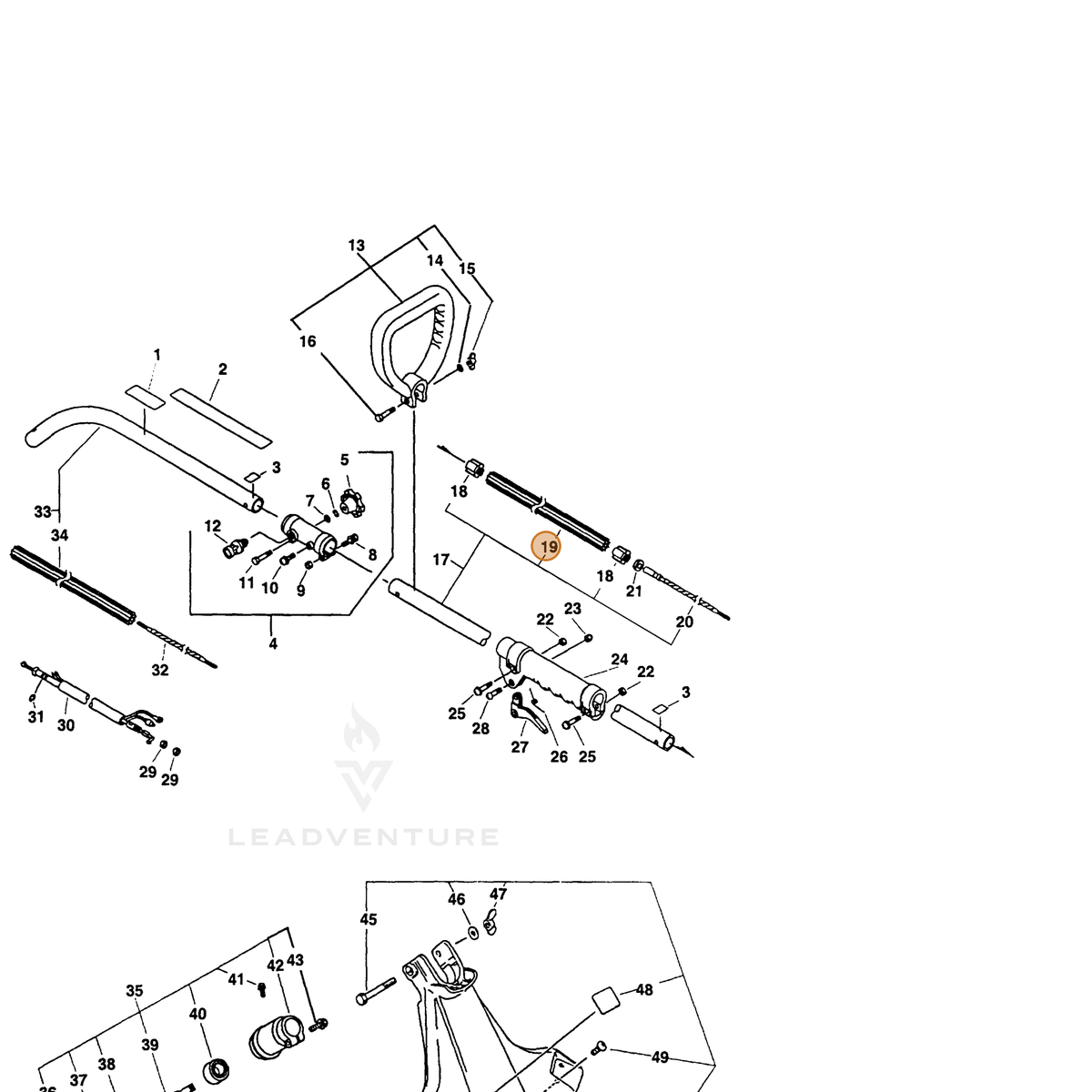 ECHO part 61021756630 — IPL diagram snippet (6x zoom, amber highlight)