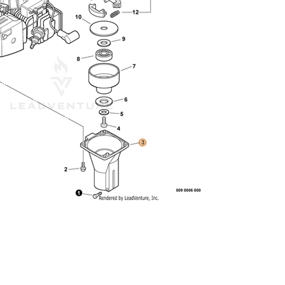 ECHO part 61022311520 — IPL diagram snippet (6x zoom, amber highlight)