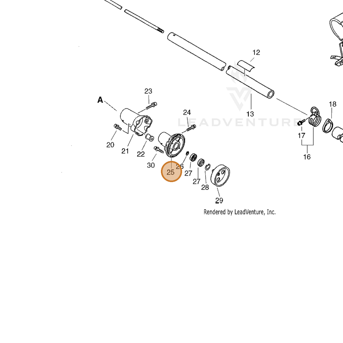 ECHO part 61022347531 — IPL diagram snippet (6x zoom, amber highlight)