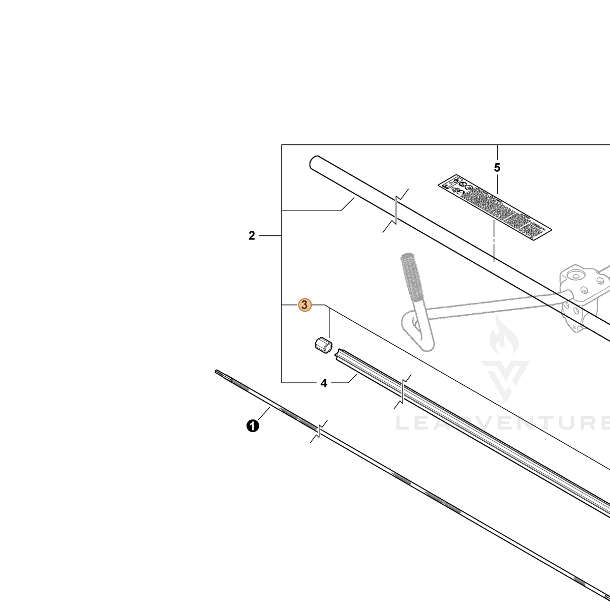 ECHO part 61024644730 — IPL diagram snippet (6x zoom, amber highlight)