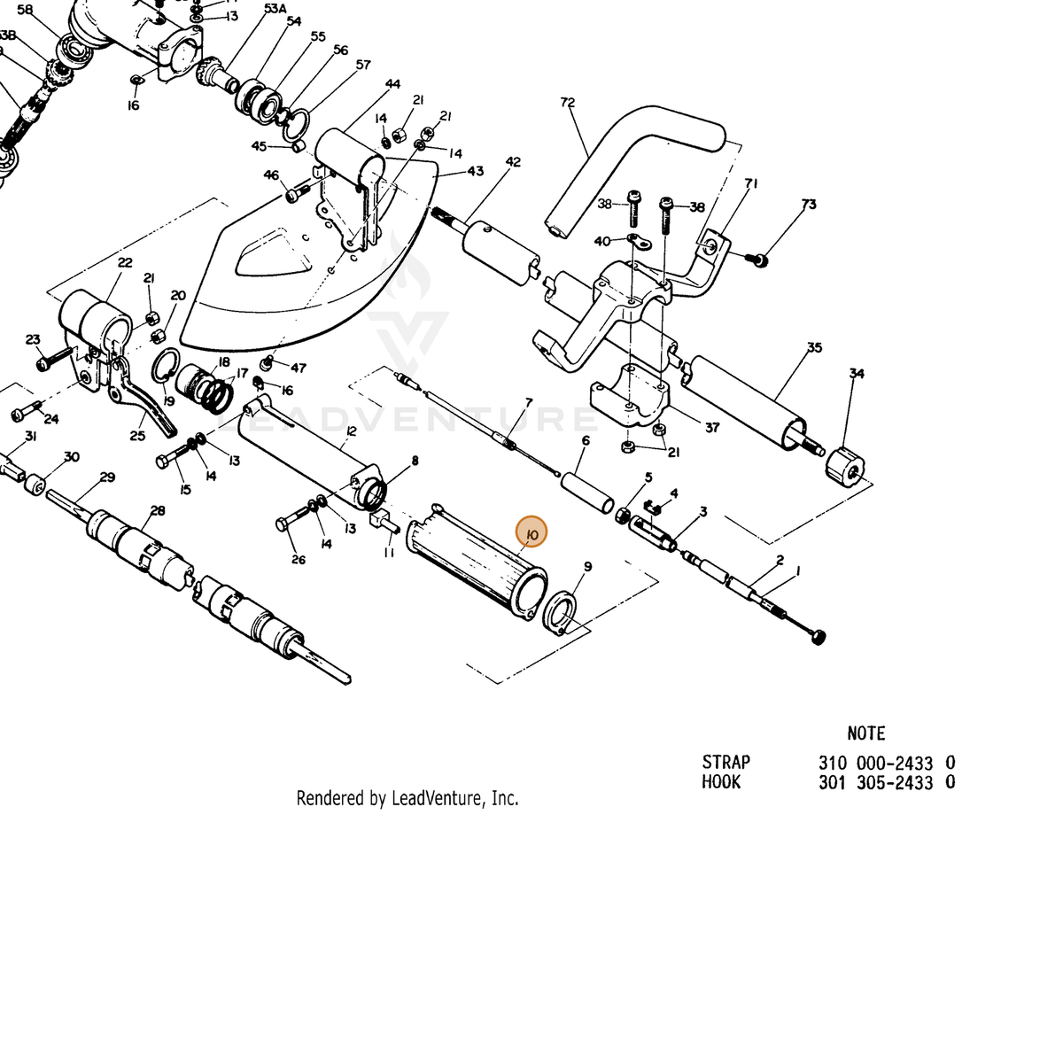 ECHO part 61024907131 — IPL diagram snippet (6x zoom, amber highlight)