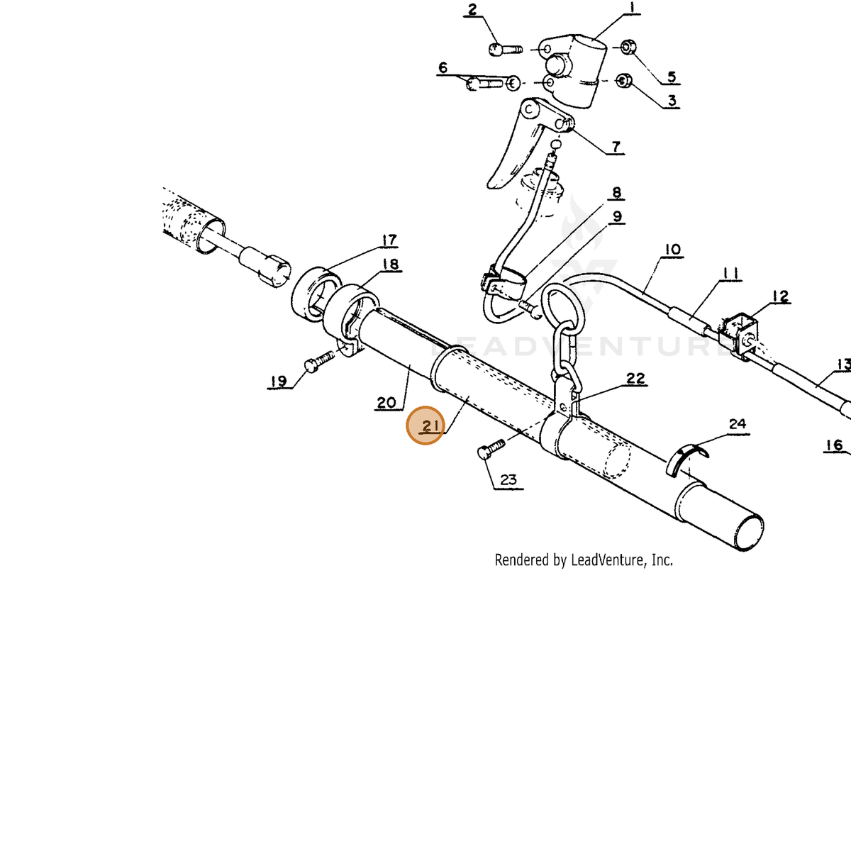 ECHO part 61025805330 — IPL diagram snippet (6x zoom, amber highlight)