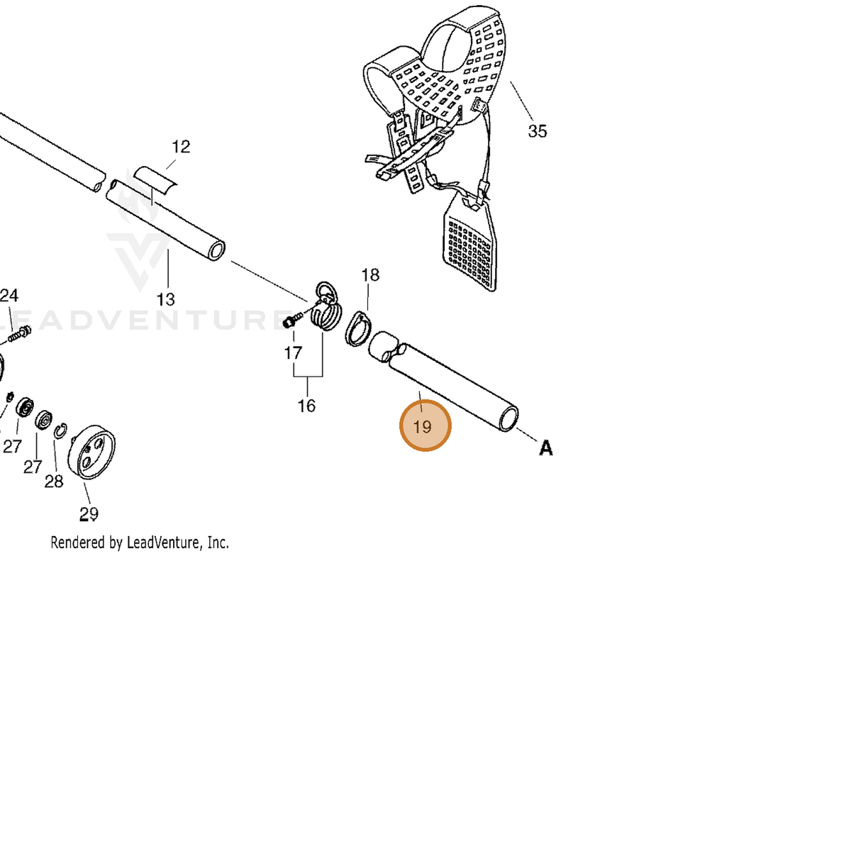 ECHO part 61025851530 — IPL diagram snippet (6x zoom, amber highlight)
