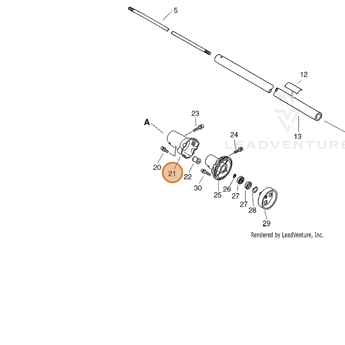 ECHO part 61026651530 — IPL diagram snippet (6x zoom, amber highlight)