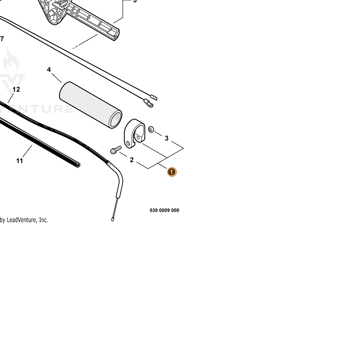 ECHO part 61027252130 — IPL diagram snippet (6x zoom, amber highlight)