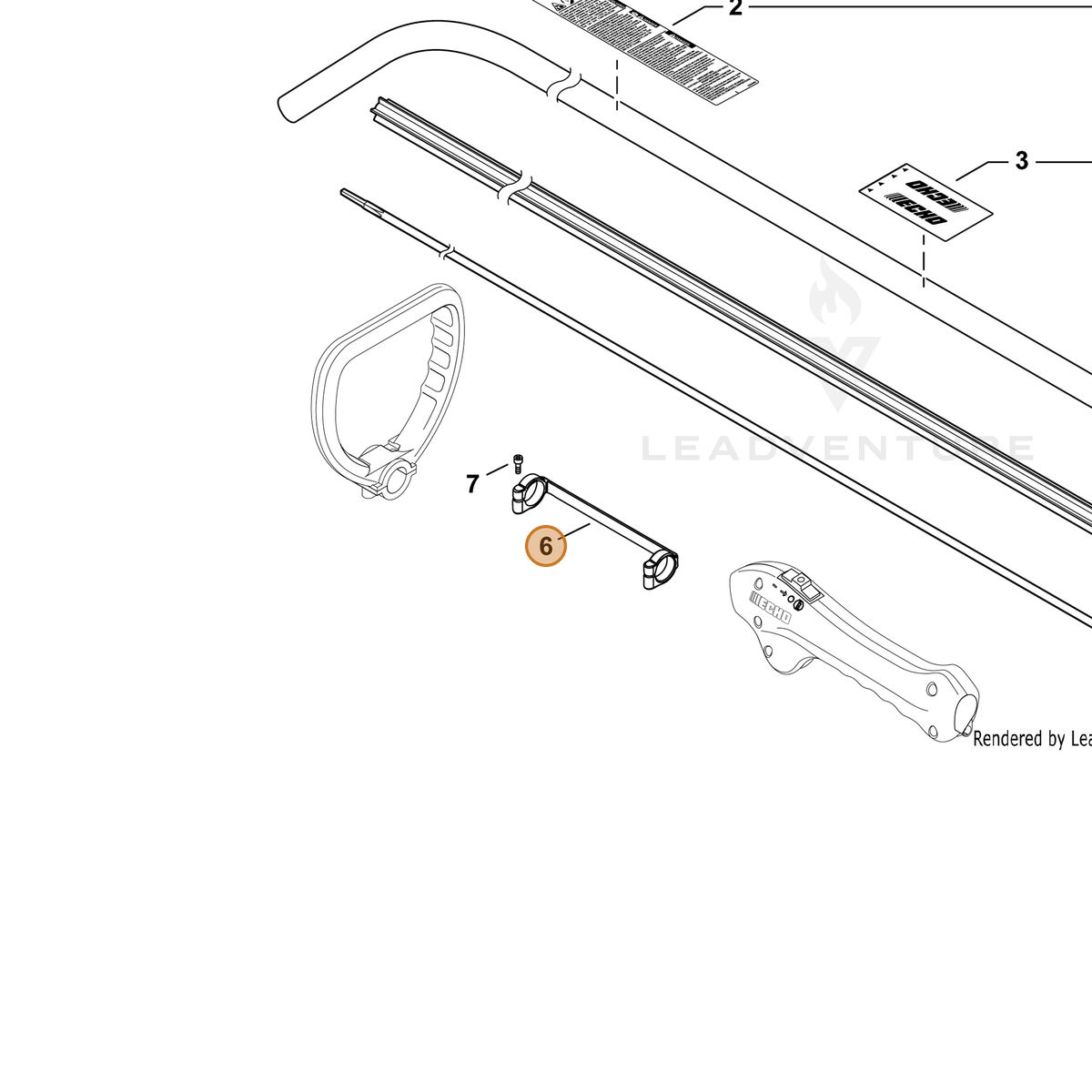 ECHO part 61028052730 — IPL diagram snippet (6x zoom, amber highlight)
