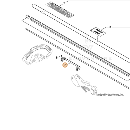 ECHO part 61028054131 — IPL diagram snippet (6x zoom, amber highlight)