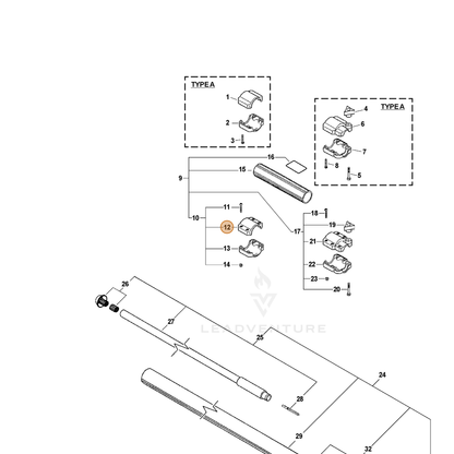 ECHO part 61029522660 — IPL diagram snippet (6x zoom, amber highlight)