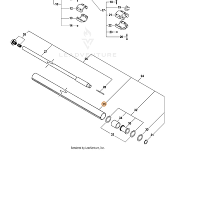 ECHO part 61029922060 — IPL diagram snippet (6x zoom, amber highlight)