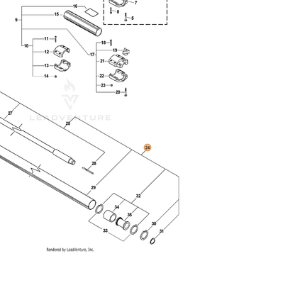 ECHO part 61029922160 — IPL diagram snippet (6x zoom, amber highlight)
