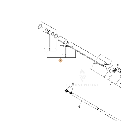ECHO part 61029923960 — IPL diagram snippet (6x zoom, amber highlight)