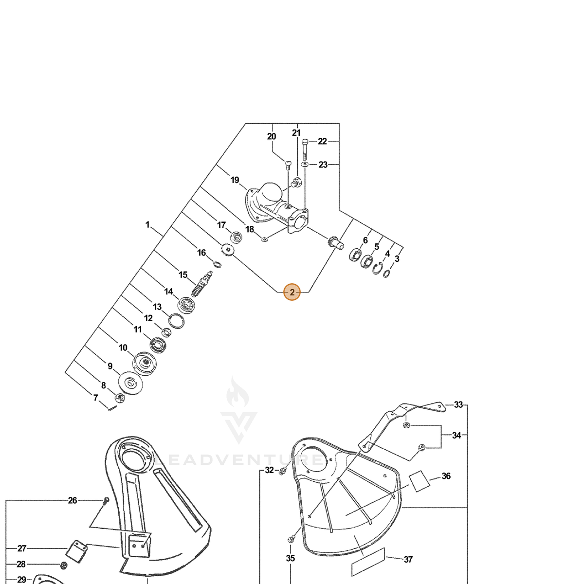 ECHO part 61030040430 — IPL diagram snippet (6x zoom, amber highlight)