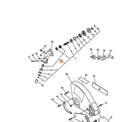ECHO part 61030040730 — IPL diagram snippet (6x zoom, amber highlight)