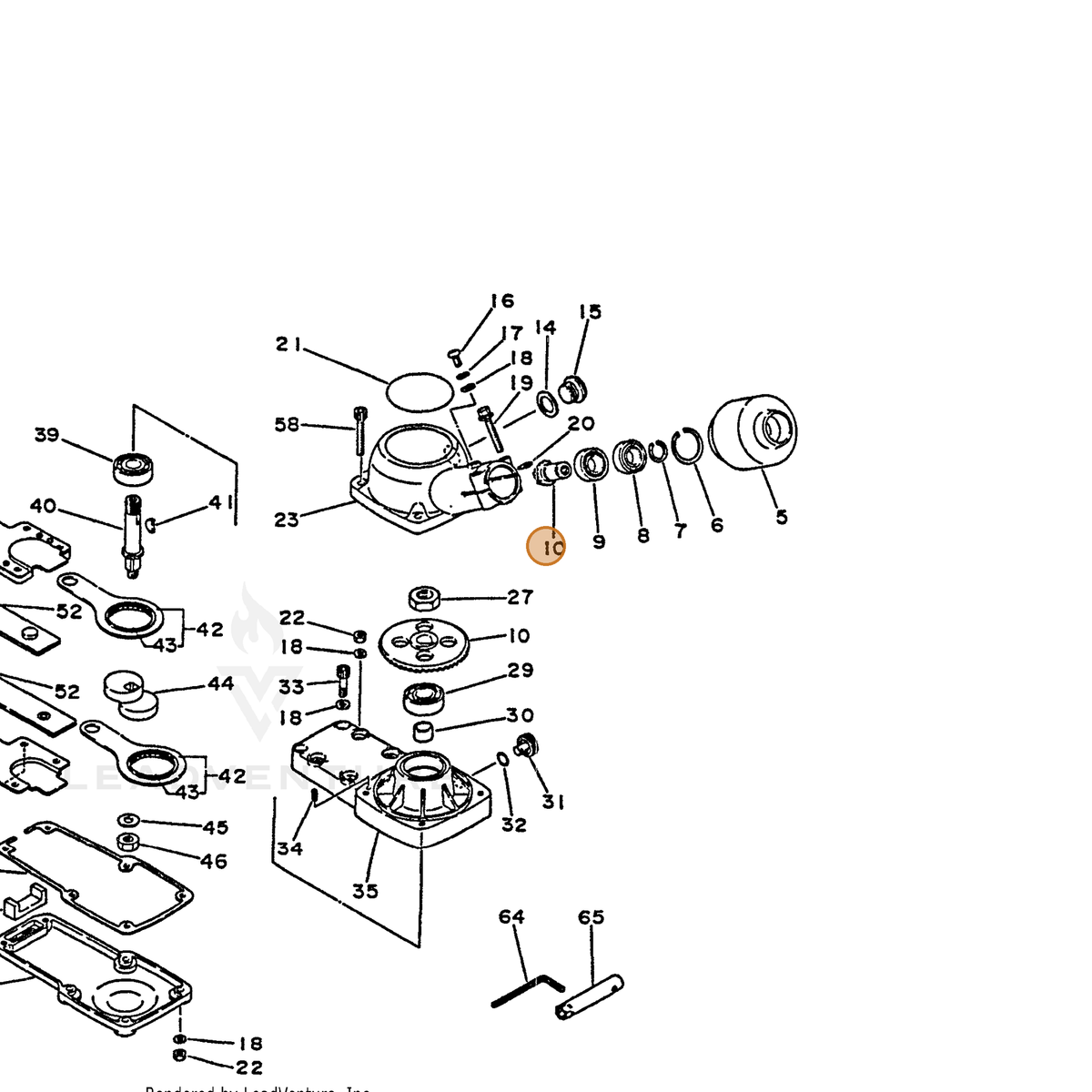 ECHO part 61030041030 — IPL diagram snippet (6x zoom, amber highlight)