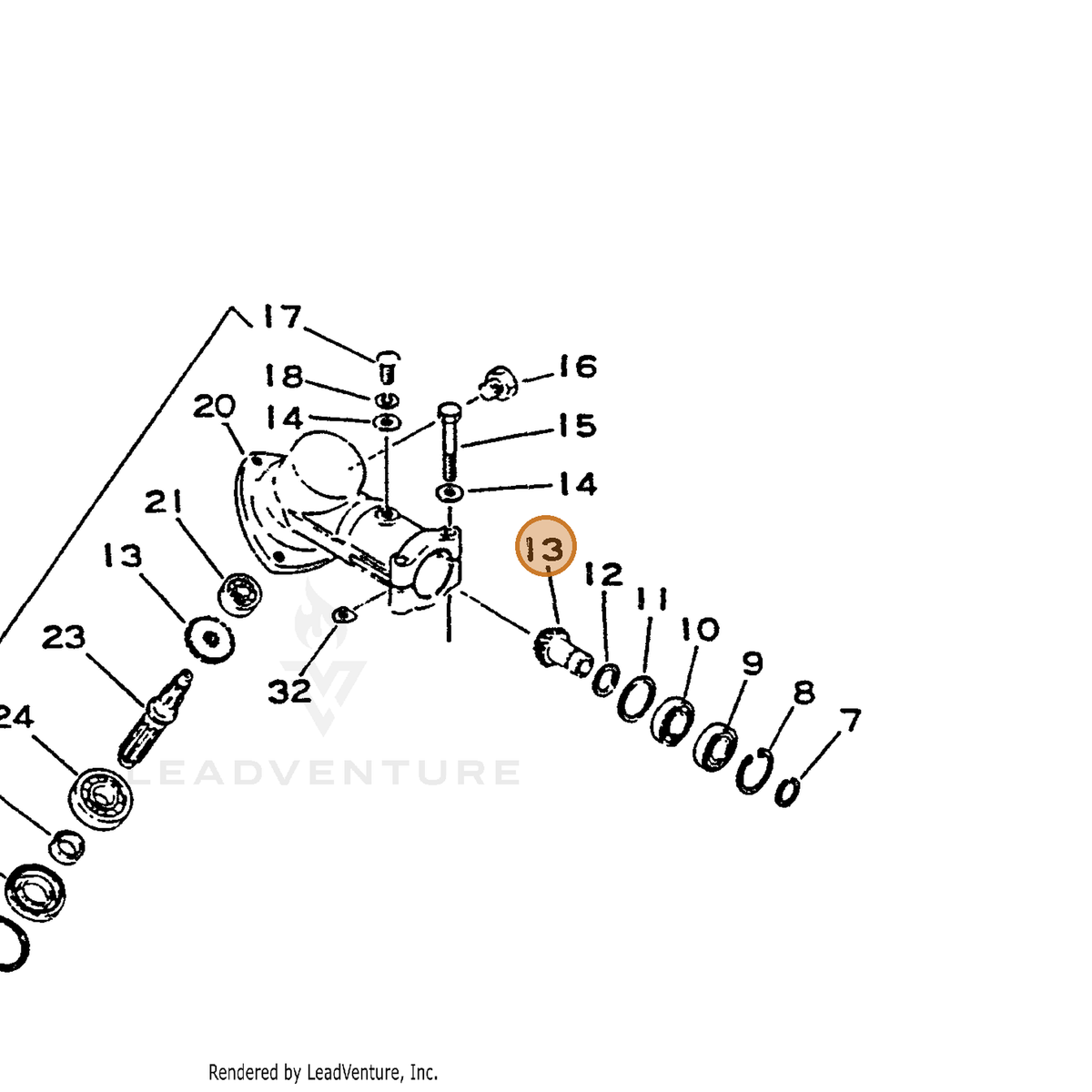 ECHO part 61030042330 — IPL diagram snippet (6x zoom, amber highlight)